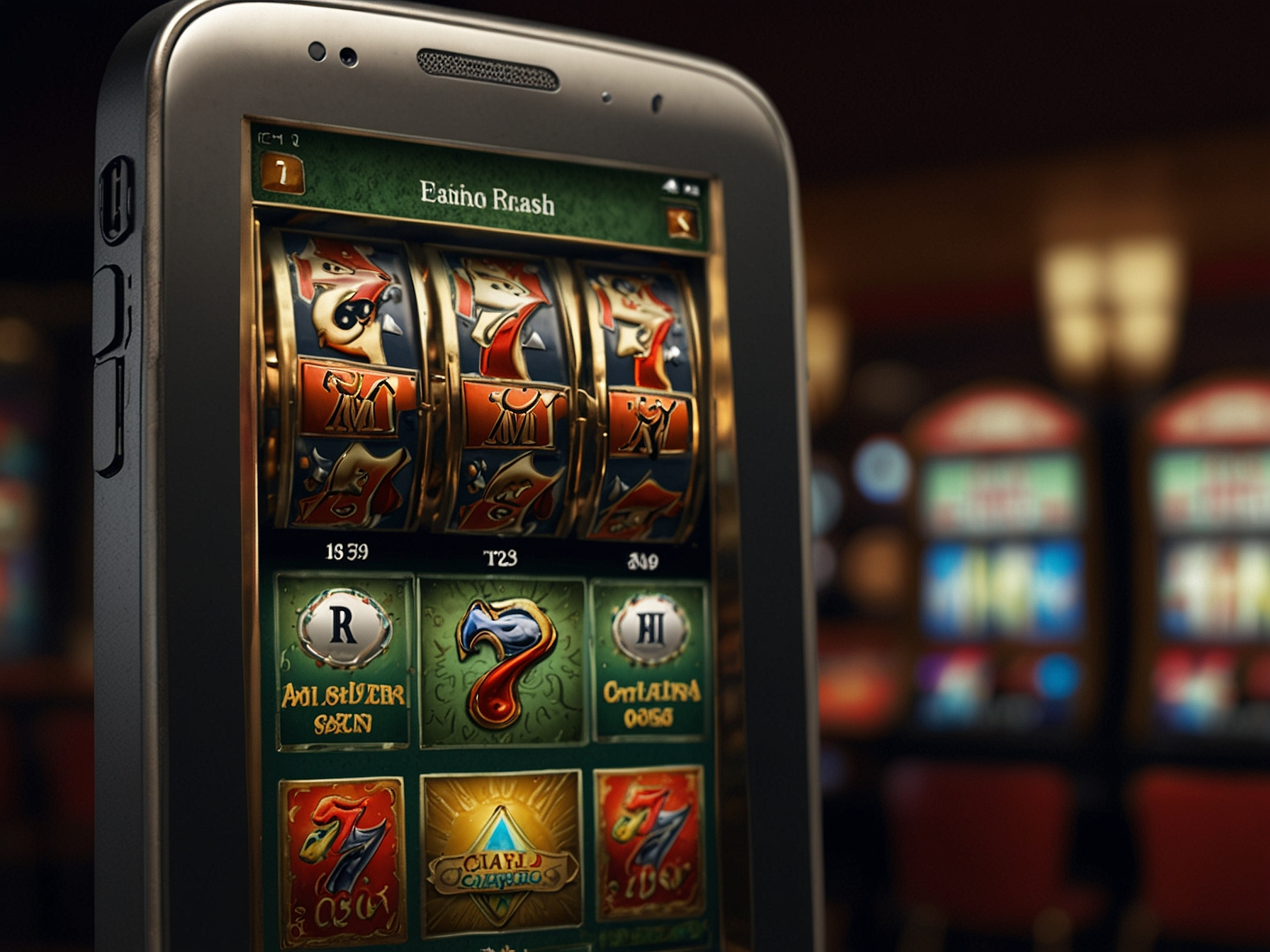 Mobile website view of casino
